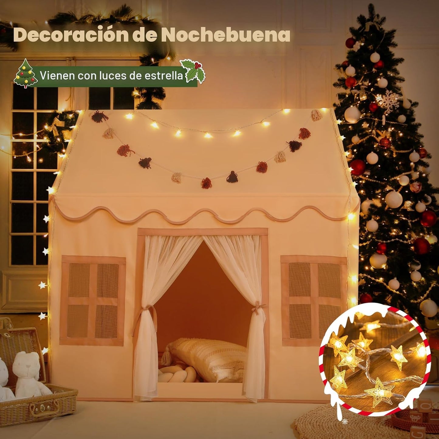 Senodeer Tienda de campaña para niños en el interior: con alfombra,...