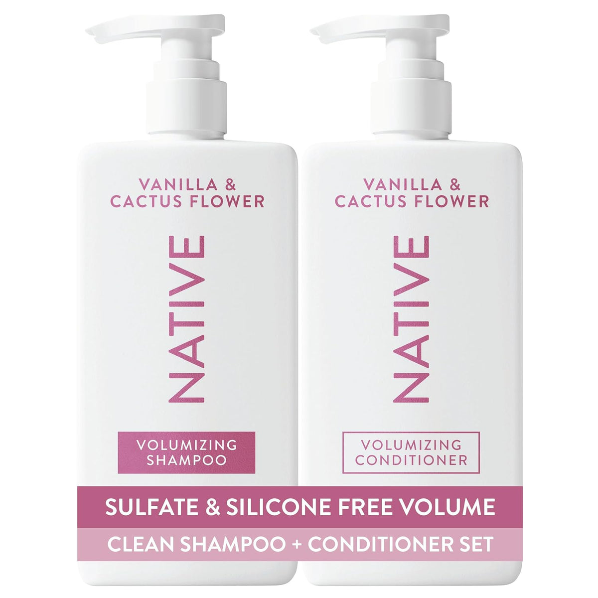 Native El champú y acondicionador de flores de vainilla y cactus co...