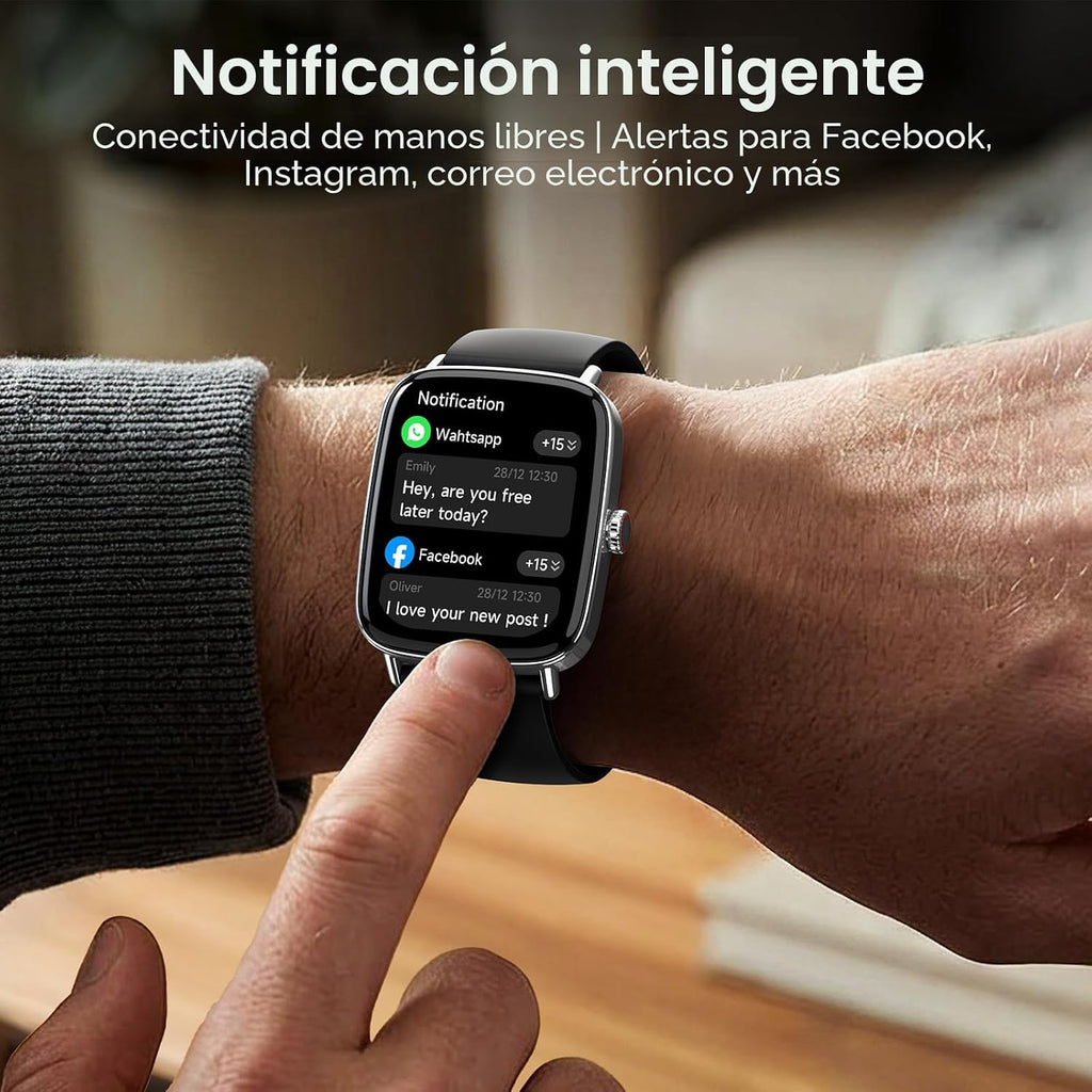 Reloj inteligente para mujeres y hombres, 1.85 pulgadas HD AMOLED F...