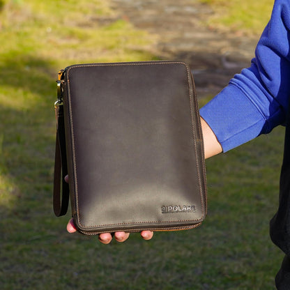 Polare - Organizador de cables de viaje de cuero de grano completo,...