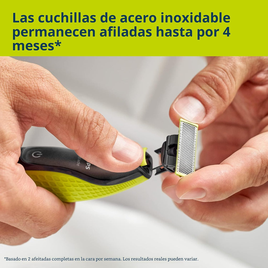 Philips Norelco Cortadora y afeitadora eléctrica OneBlade híbrida,...