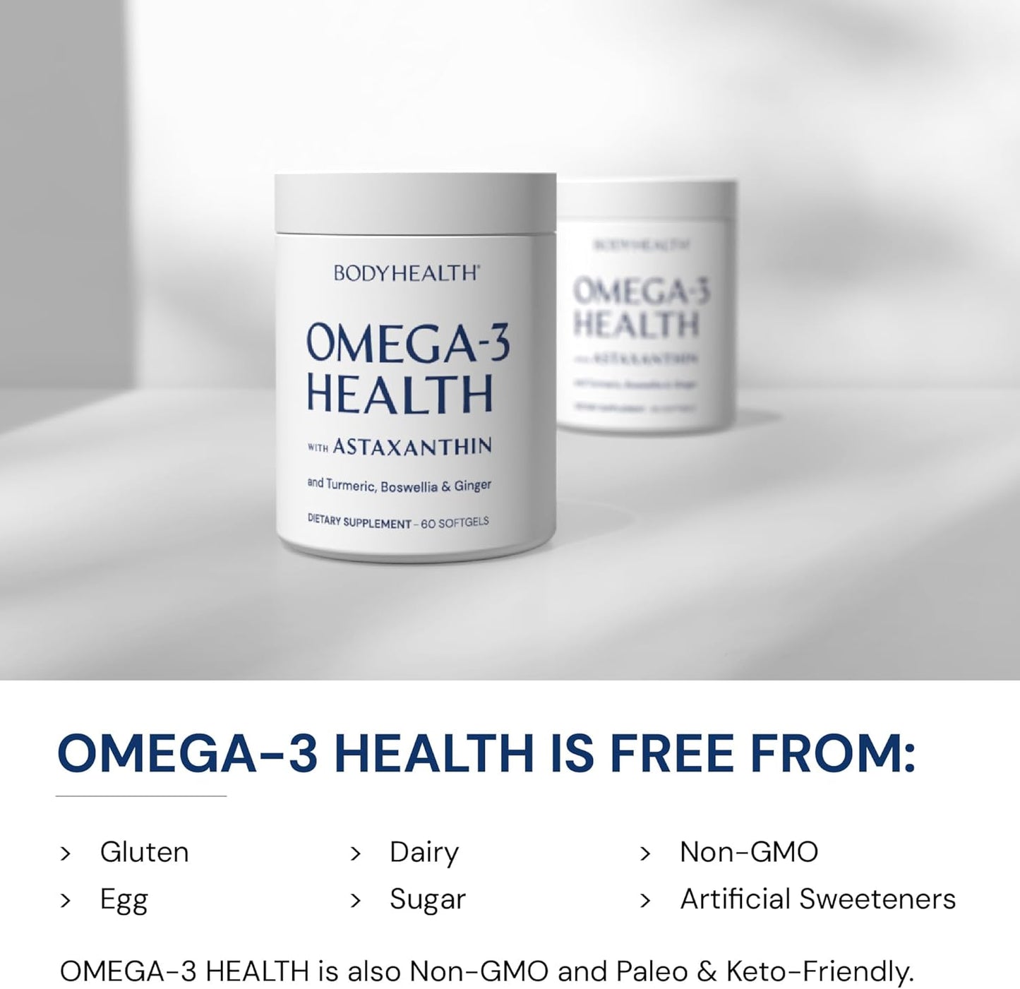BodyHealth Omega 3 Health, Suplemento de aceite de pescado para muj...