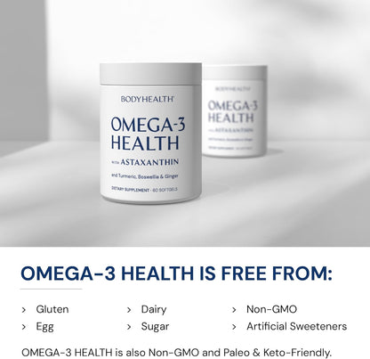 BodyHealth Omega 3 Health, Suplemento de aceite de pescado para muj...