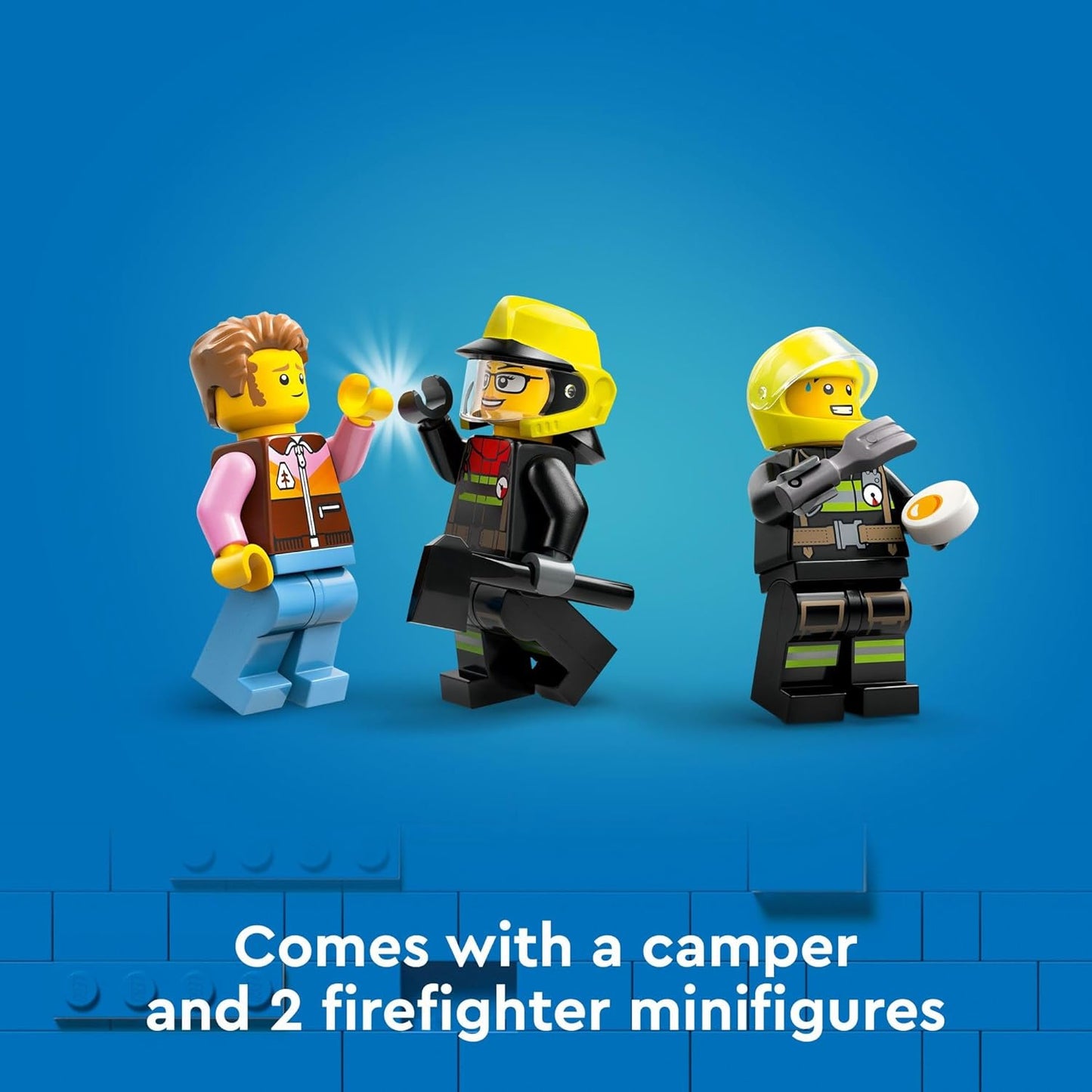 LEGO City Camión de Bomberos 4x4 con Bote de Rescate Juguete para Niños de 5 Años en Adelante, Juego de Simulación para Niños y Niñas con un Juguete de Camión, Remolque, Lancha Auxiliar y Tienda de