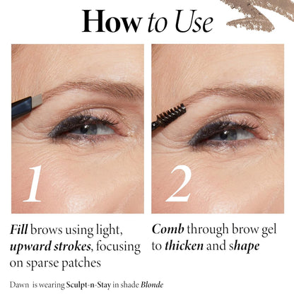 LAURA GELLER NEW YORK Sculpt-n-Stay - Lápiz impermeable para cejas...
