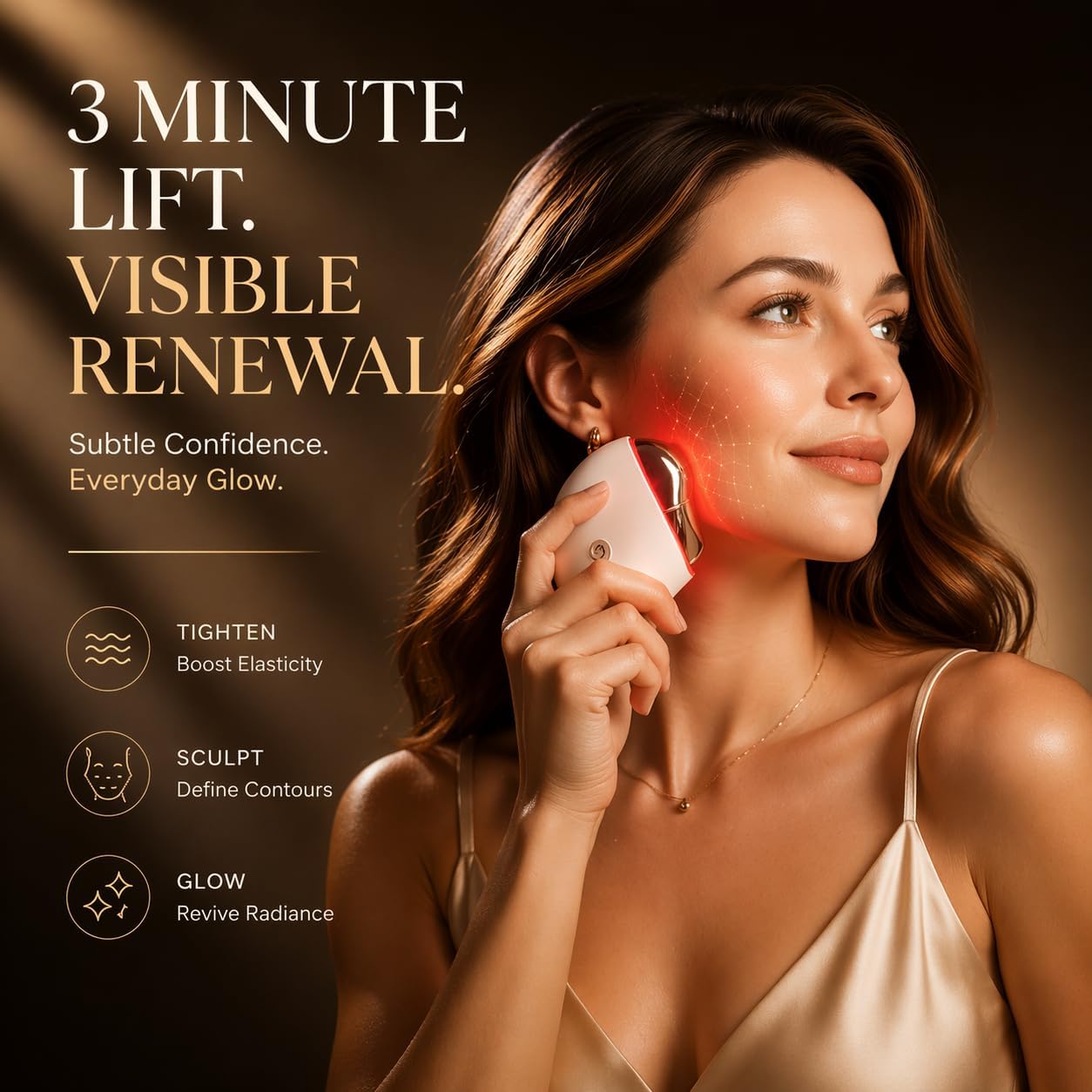 AVORLA Herramienta facial LED Gua Sha con calor y microcorriente, d...
