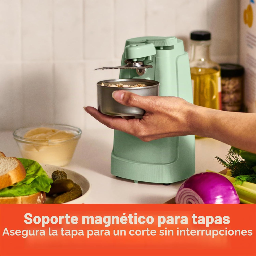 bella Abrelatas eléctrico y afilador de cuchillos, palanca de corte...