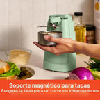 bella Abrelatas eléctrico y afilador de cuchillos, palanca de corte...