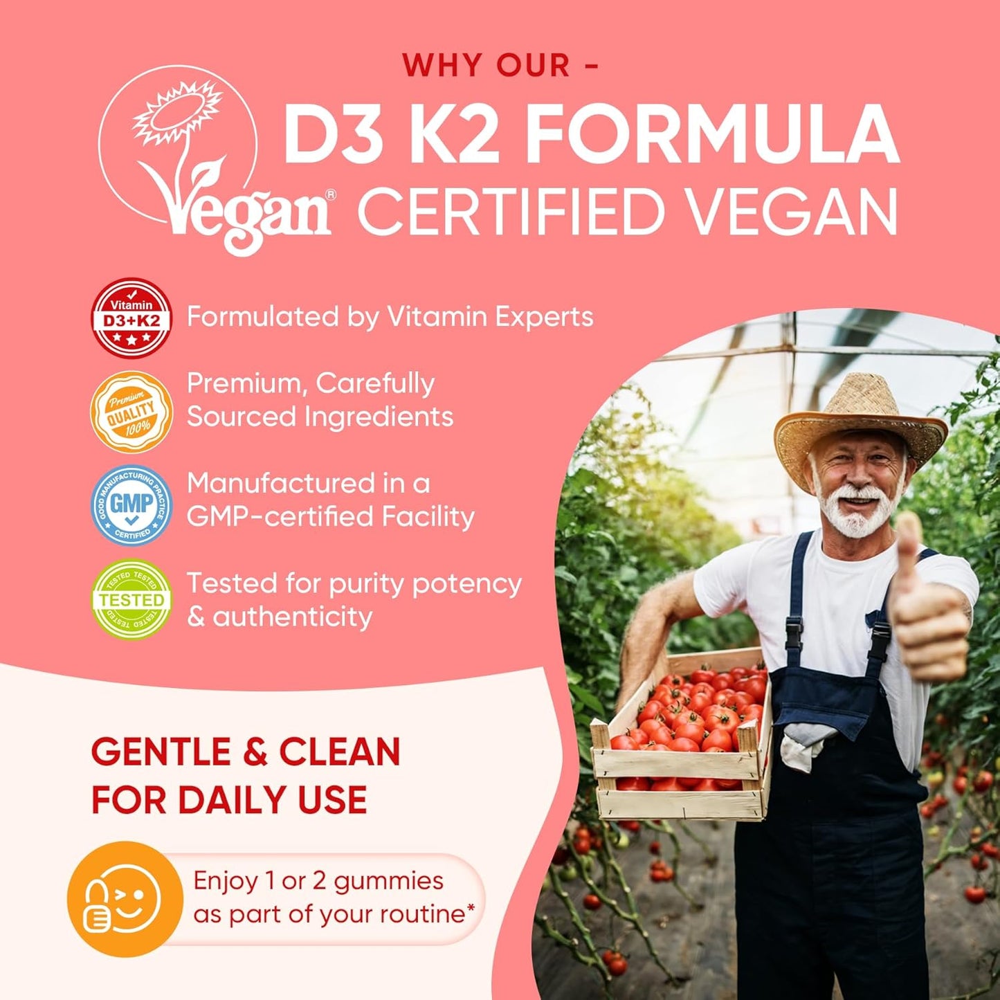 Gomas de vitamina D3 K2 5000UI \/ 10,000 UI con 500mg de calcio + K...