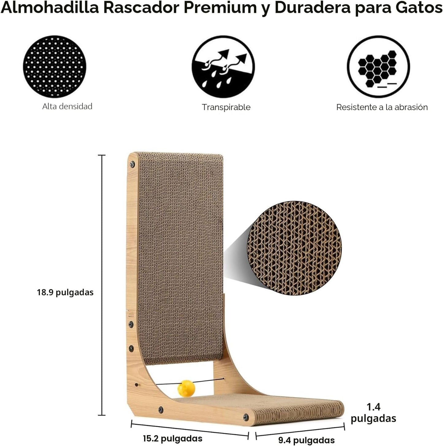 FUKUMARU Rascador para Gatos, Almohadilla de Rascar para Gatos en F...