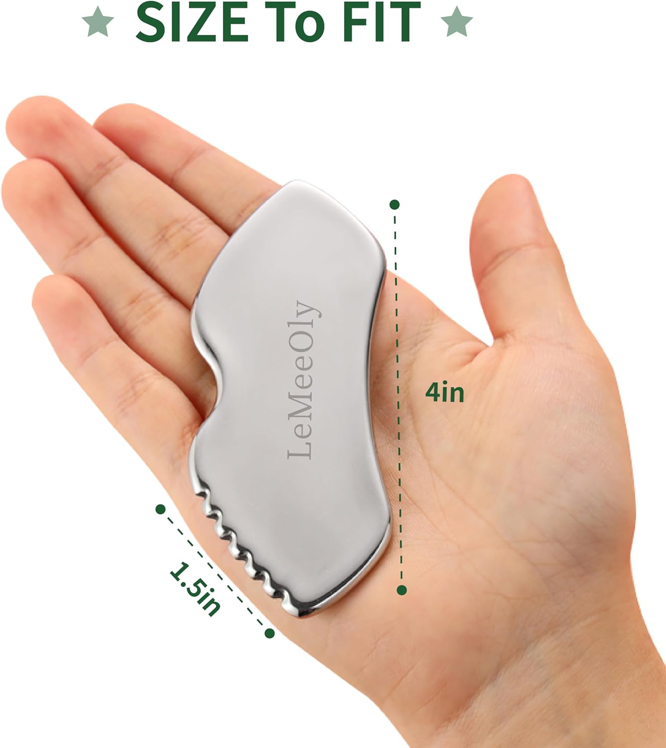 LeMeeOly Herramientas Gua Sha Faciales de Acero Inoxidable y Esponj...