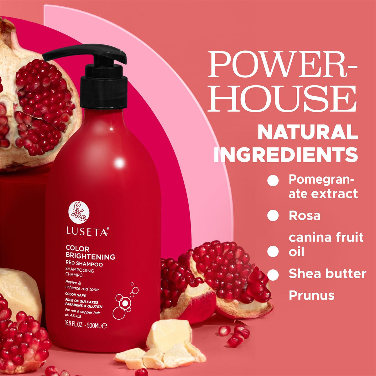 Luseta Champú Iluminador Color Rojo 16.9oz | Champú para cabello ro...