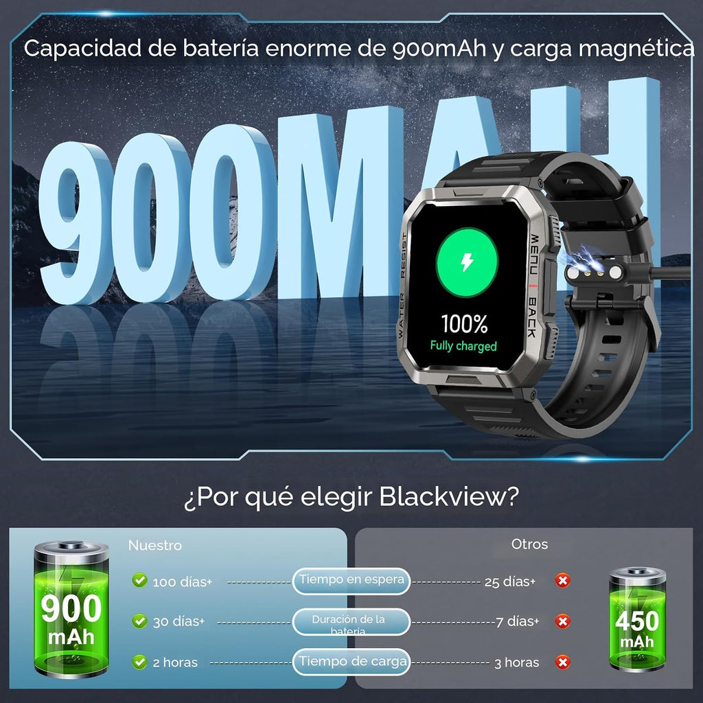 Reloj inteligente militar para hombre (respuesta\/hacer llamadas),...