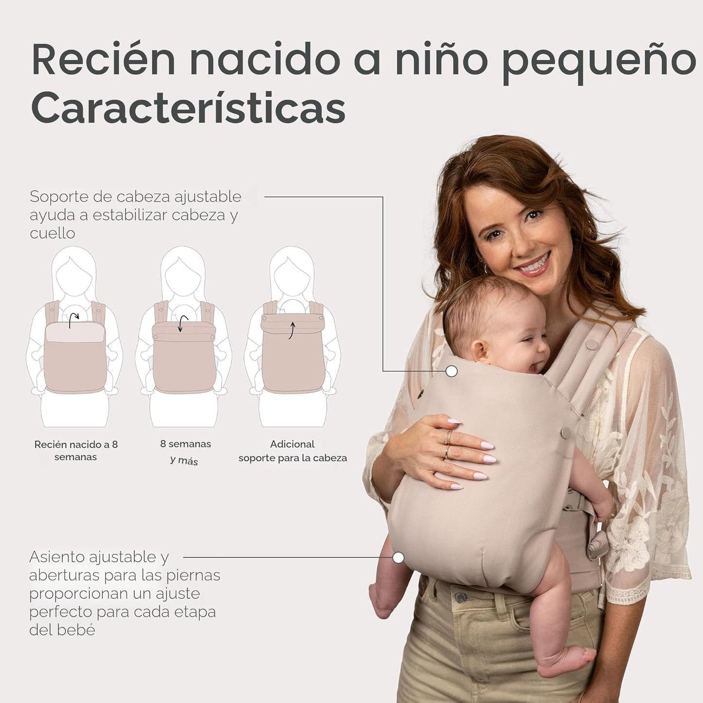 Infantino Honey Blossom - Portabebés ergonómico para bebés a niños...