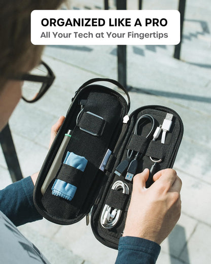 SIDE BY SIDE Electronics Organizer Travel Case for Cables, Charger,...