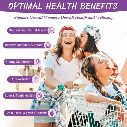 Totaria Gomitas multivitamínicas sin azúcar para mujeres mayores de...
