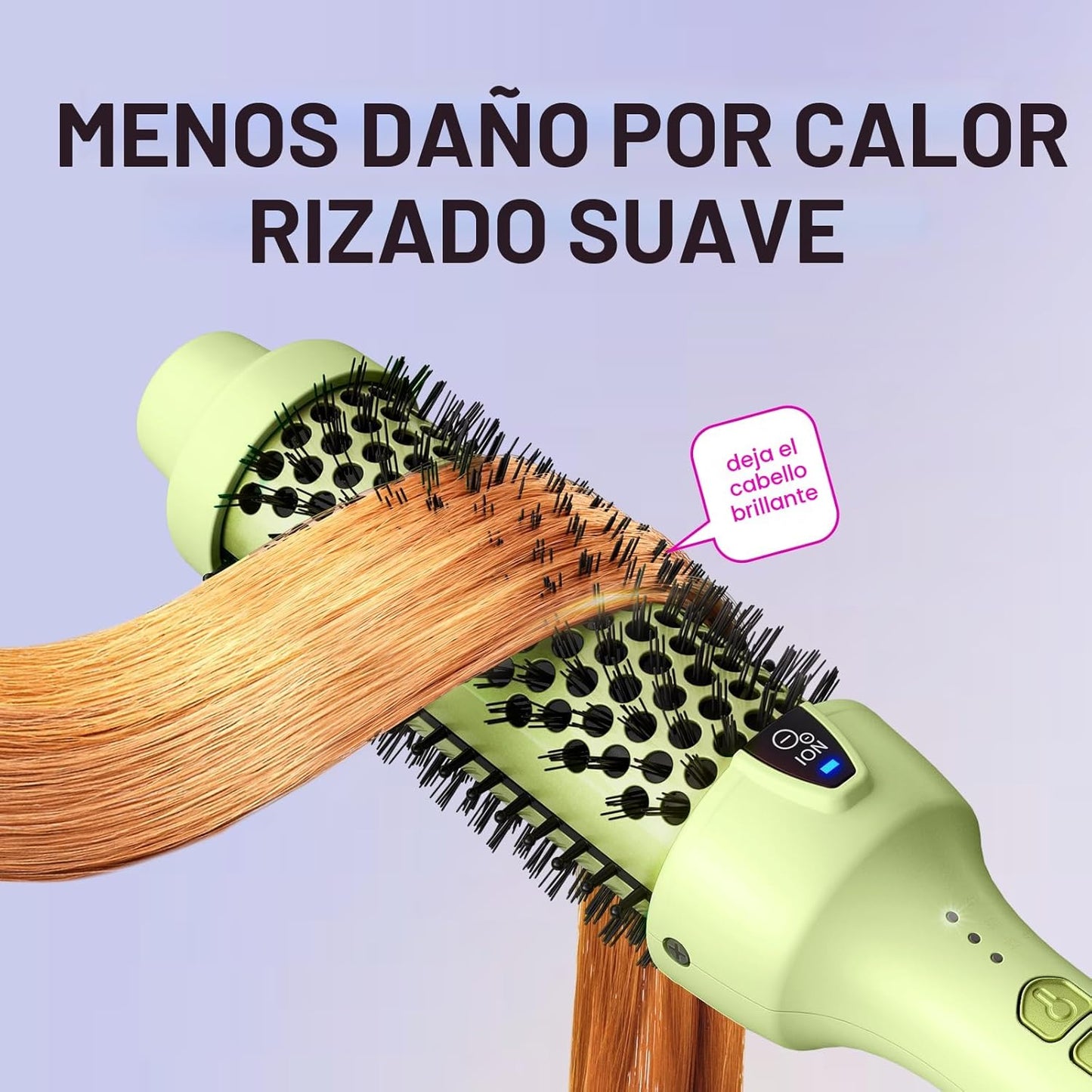 Wavytalk Cepillo térmico, cepillo redondo iónico de 1.5 pulgadas Bl...