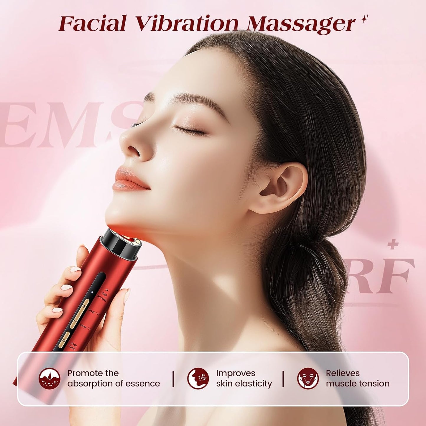 INTEO Dispositivo facial de microcorriente, 3 modos de terapia de l...