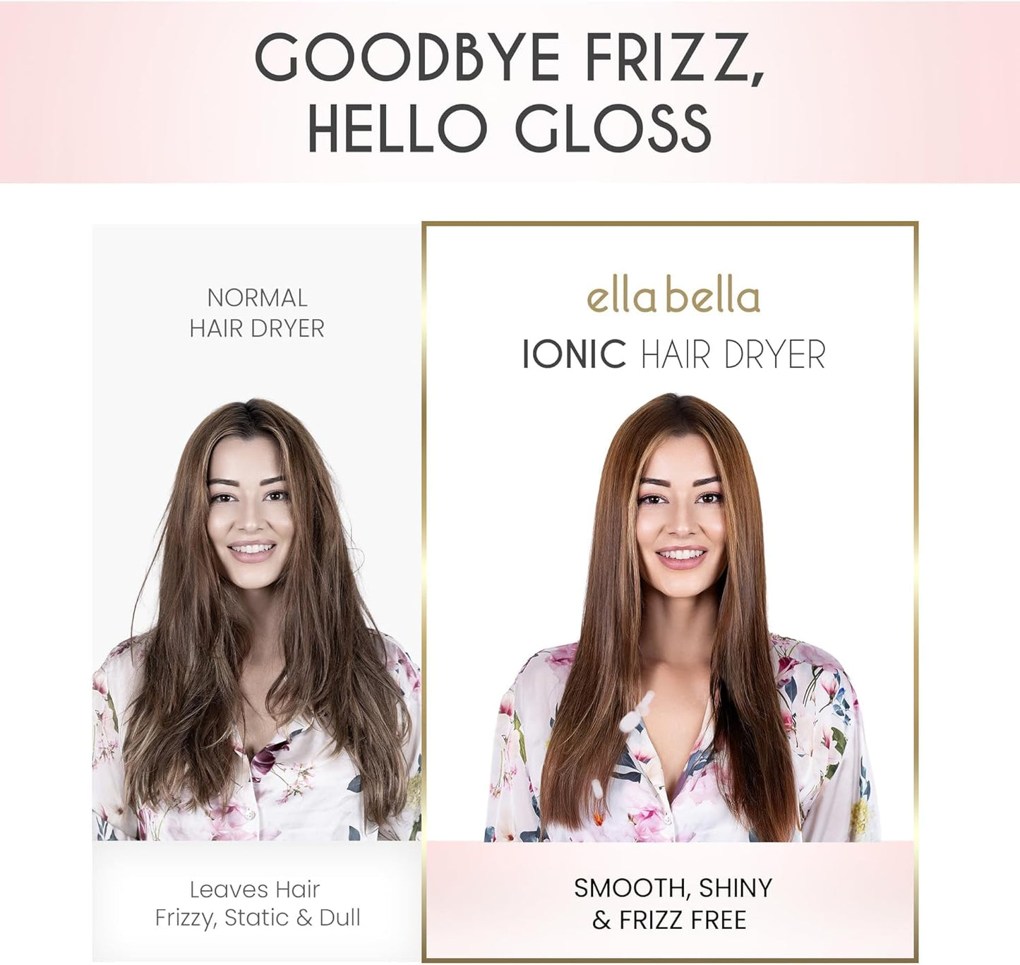 ELLA BELLA® Secador de pelo iónico profesional con difusor \u2022 S...