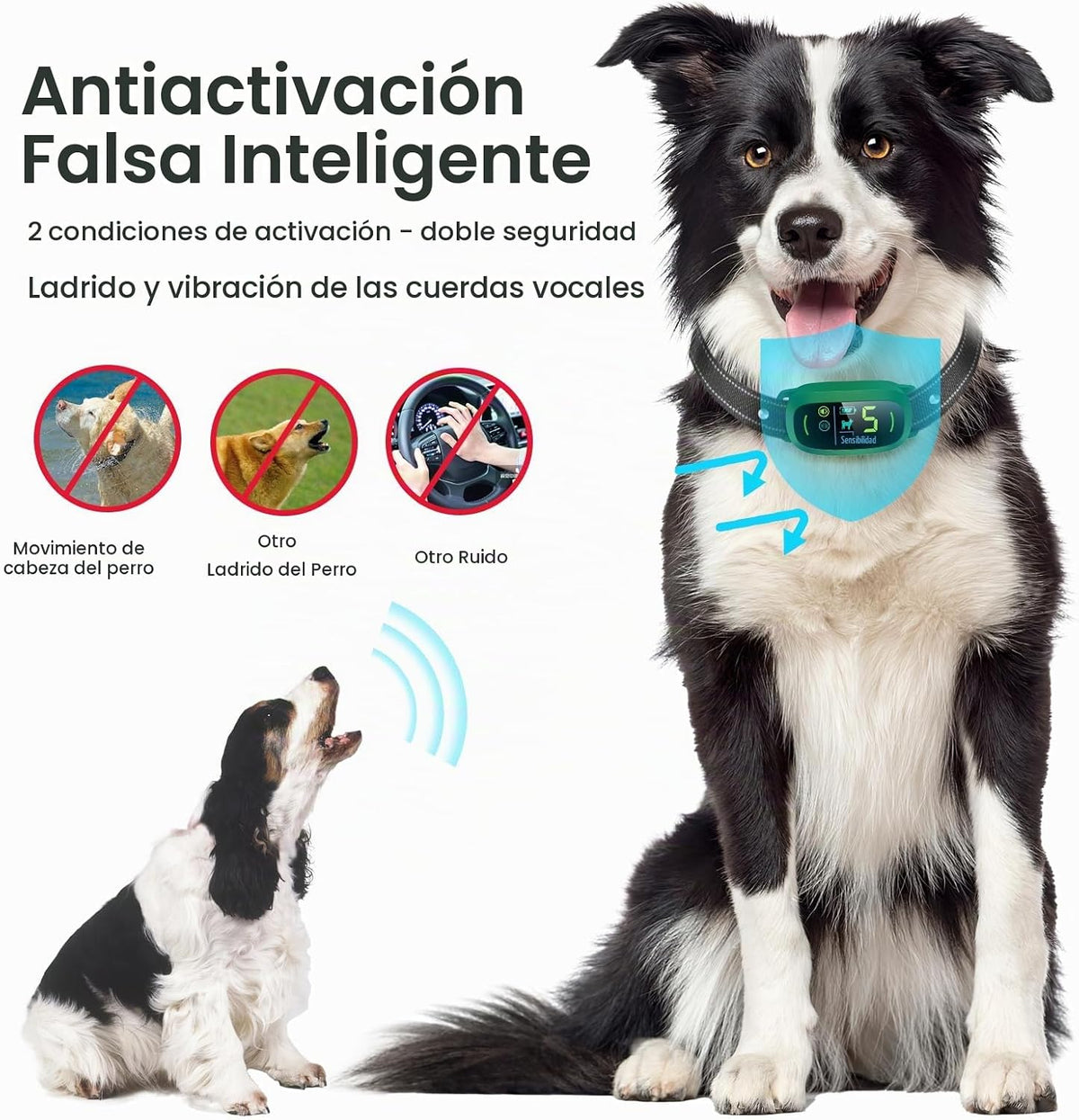 FAFAFROG - Collar antiladridos para perros, collar recargable antil...