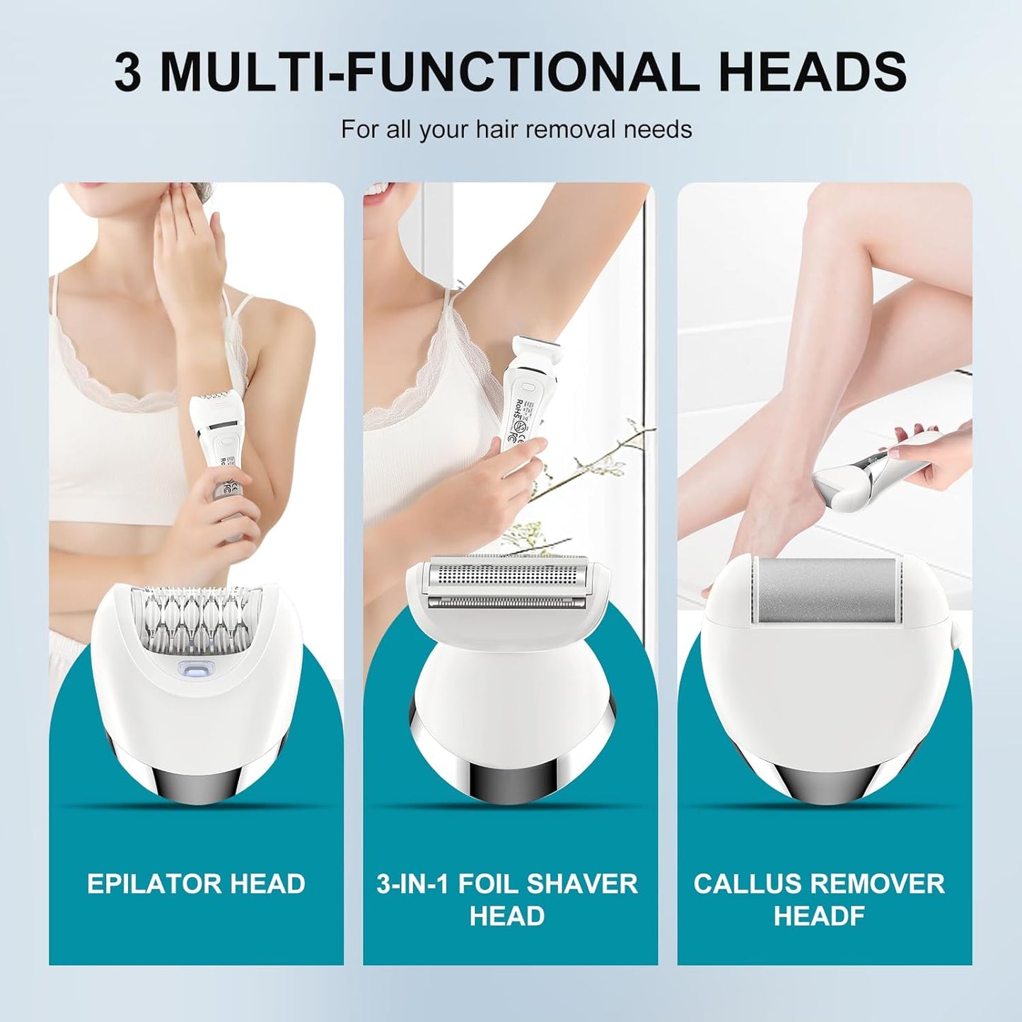Depiladora eléctrica de bikini para mujer, depilación 5 en 1 para c...