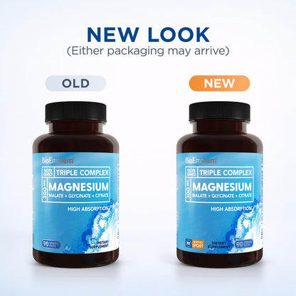BioEmblem Complejo triple de magnesio | 300 mg de glicinato de magn...