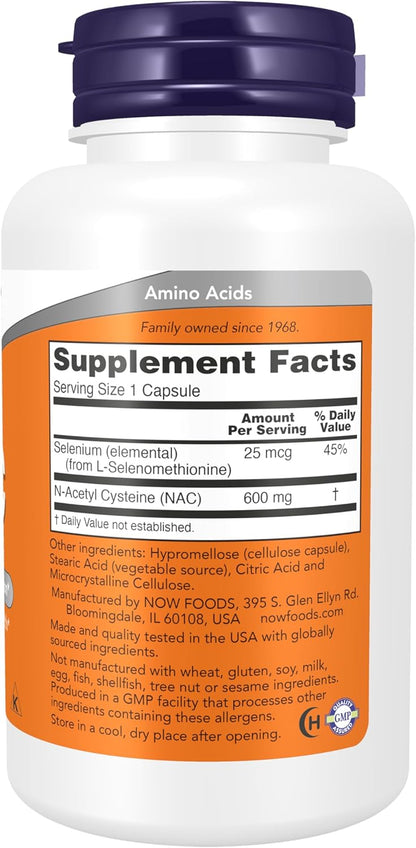 Suplemento de NOW Foods NAC, acetil cisteína, 0.02 oz, NOW1071\/253...