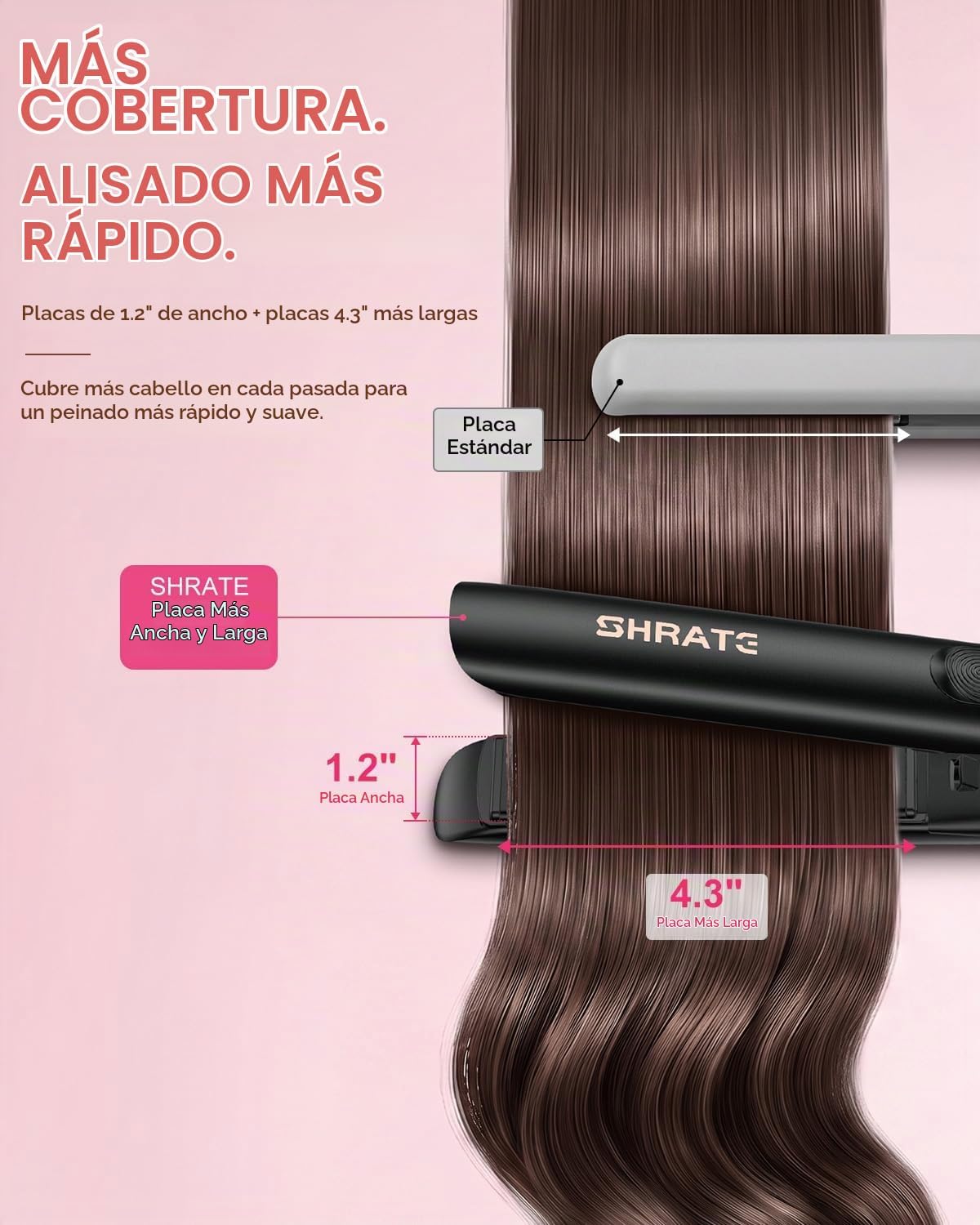 SHRATE Plancha plana para alisar el cabello, plancha y rizador 2 en...