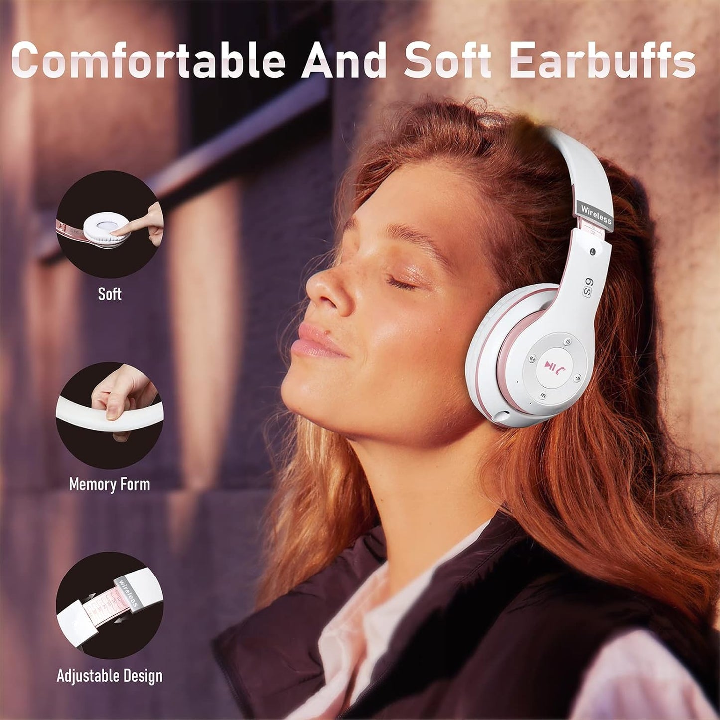 Falebare Auriculares Bluetooth sobre la oreja, auriculares inalámbr...