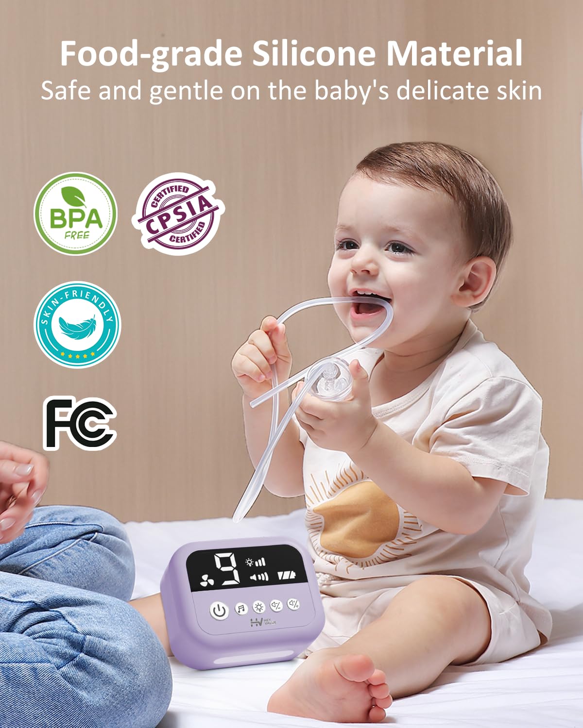 HEYVALUE Aspirador nasal para bebé, succión nasal de grado hospital...