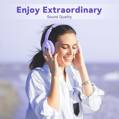 BERIBES Auriculares Bluetooth sobre la oreja, tiempo de reproducció...