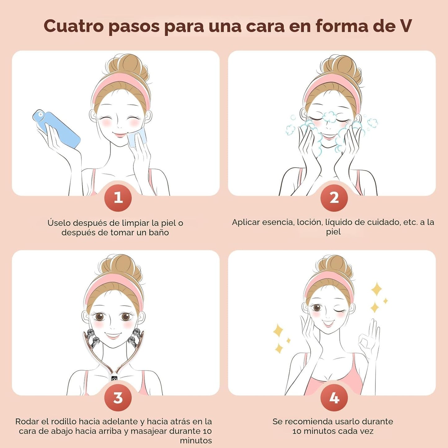 Doge&amp;Vollar Masajeador facial para cara y cuello, moldeador y a...