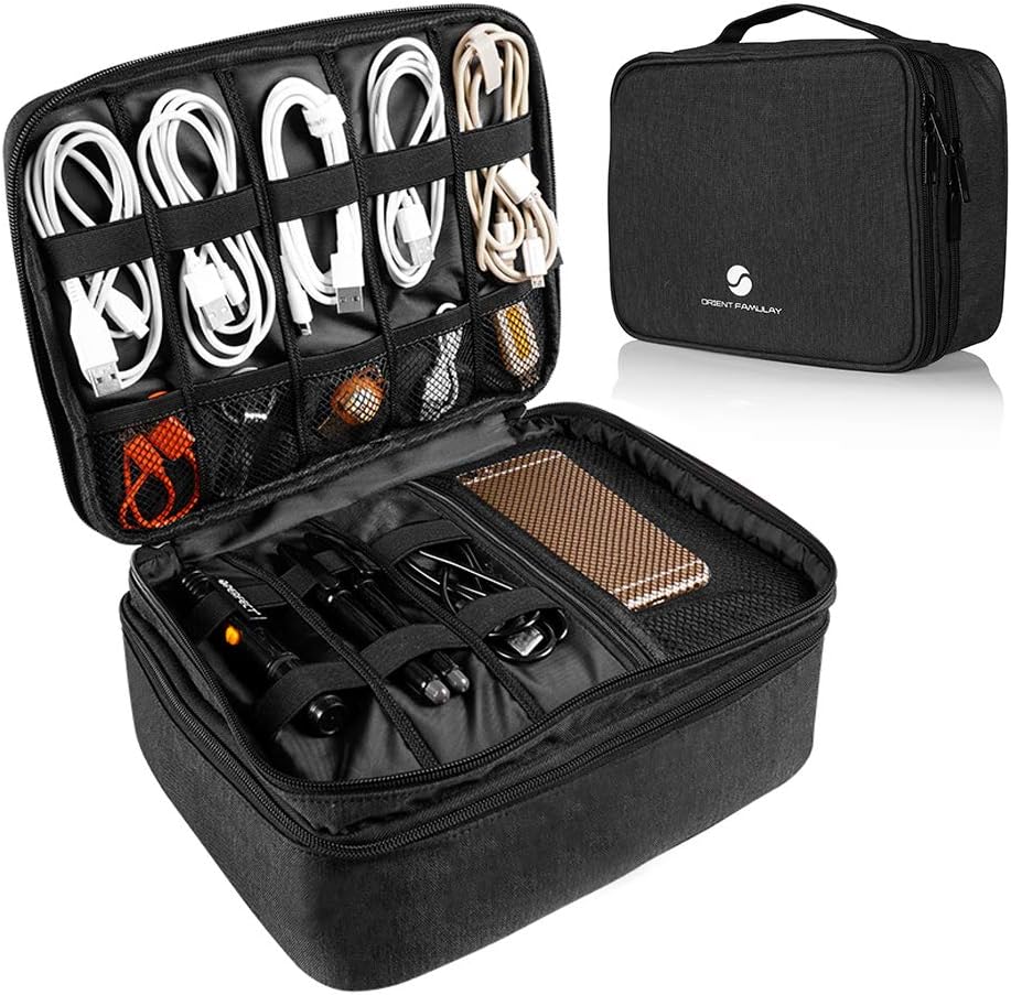 Organizador de electrónica para viajes, bolsa organizadora de cable...