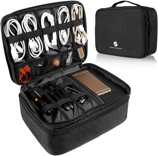 Organizador de electrónica para viajes, bolsa organizadora de cable...
