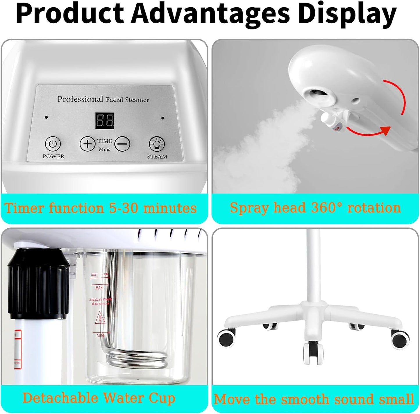 Vaporizador facial profesional, vaporizador facial de ozono spa sob...