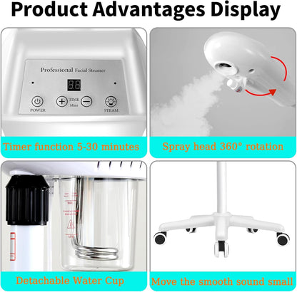 Vaporizador facial profesional, vaporizador facial de ozono spa sob...