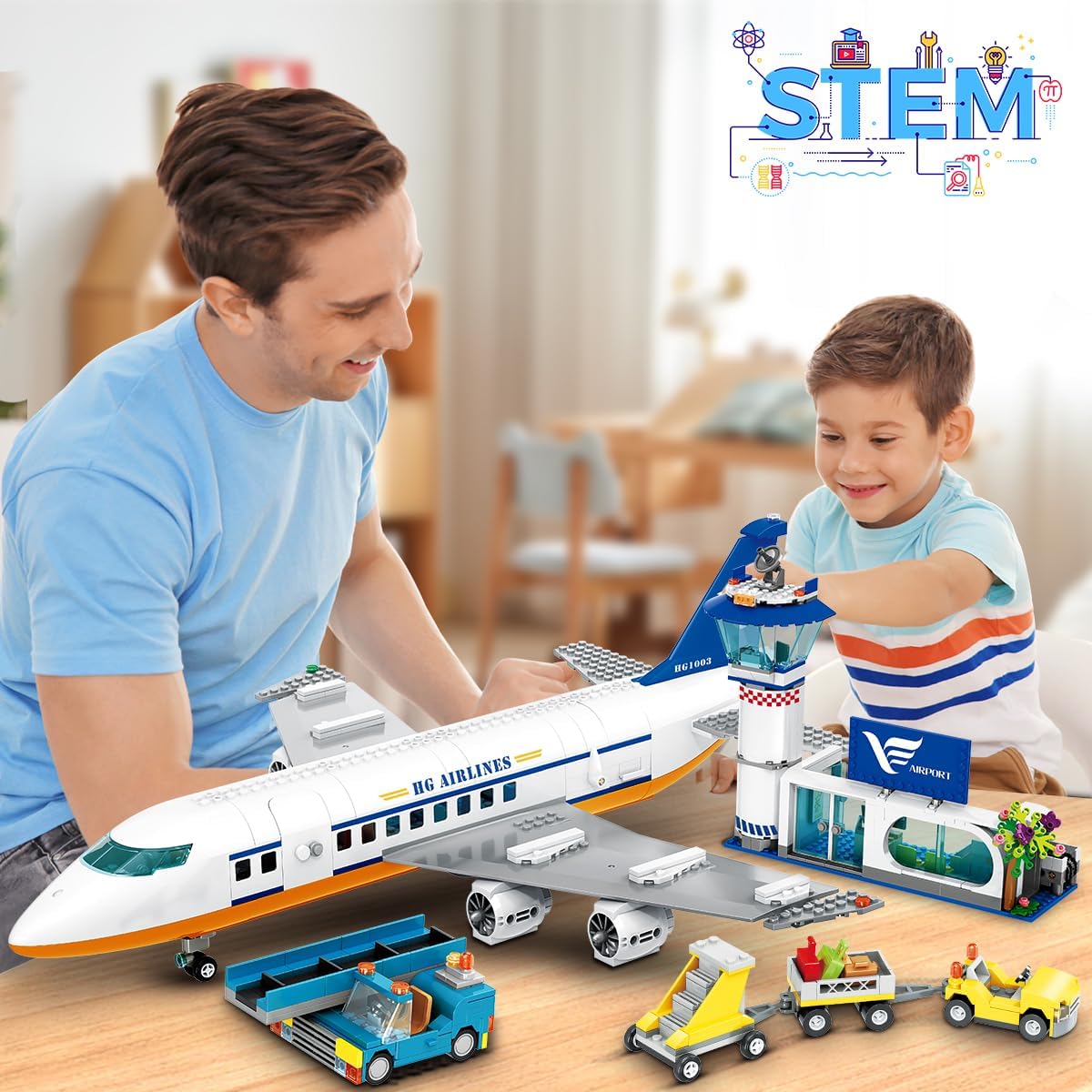 HOGOKIDS Sistema de construcción de avión del aeropuerto de la ciud...