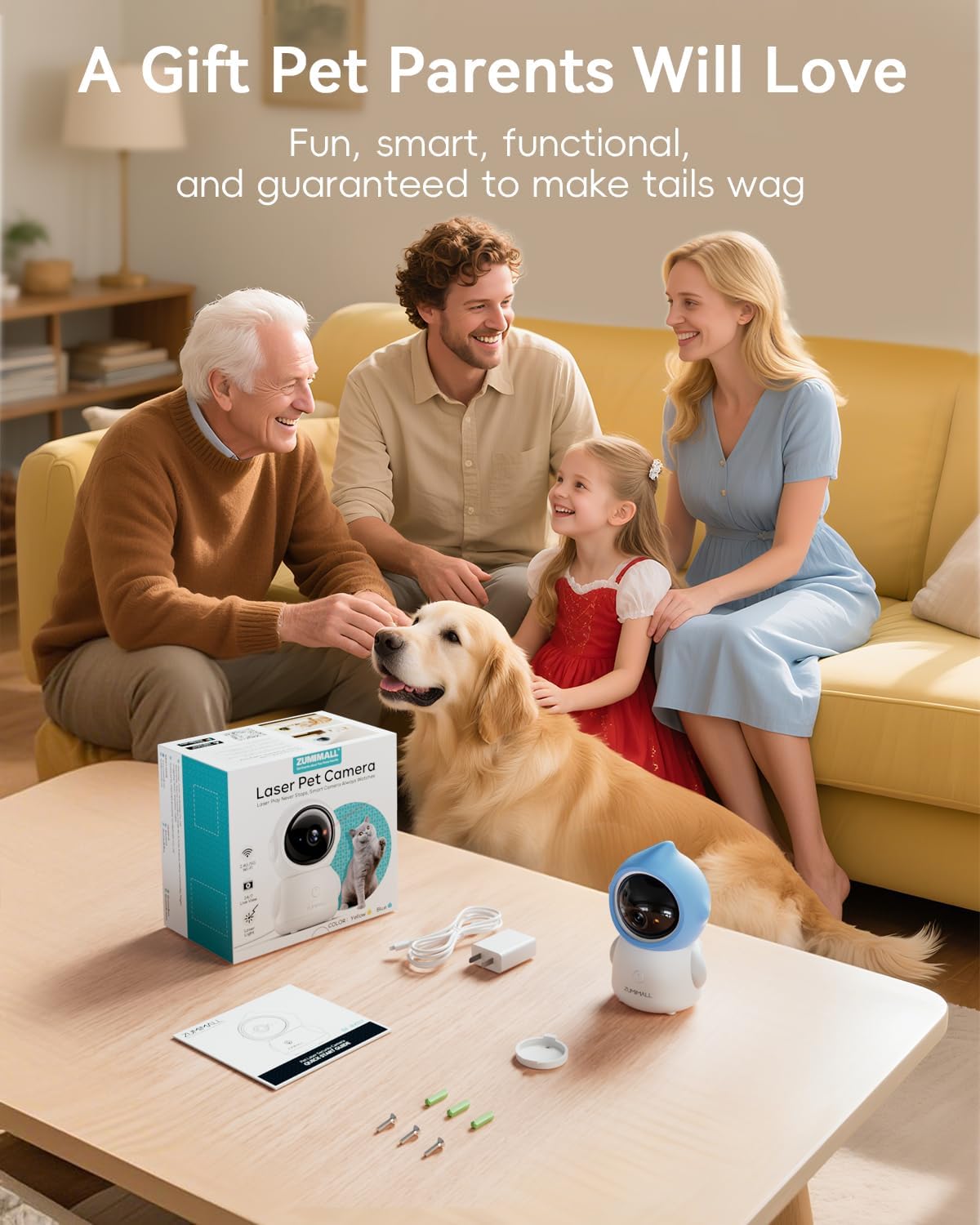 ZUMIMALL Cámara para mascotas para interiores, cámara WiFi 5G\/2.4G...