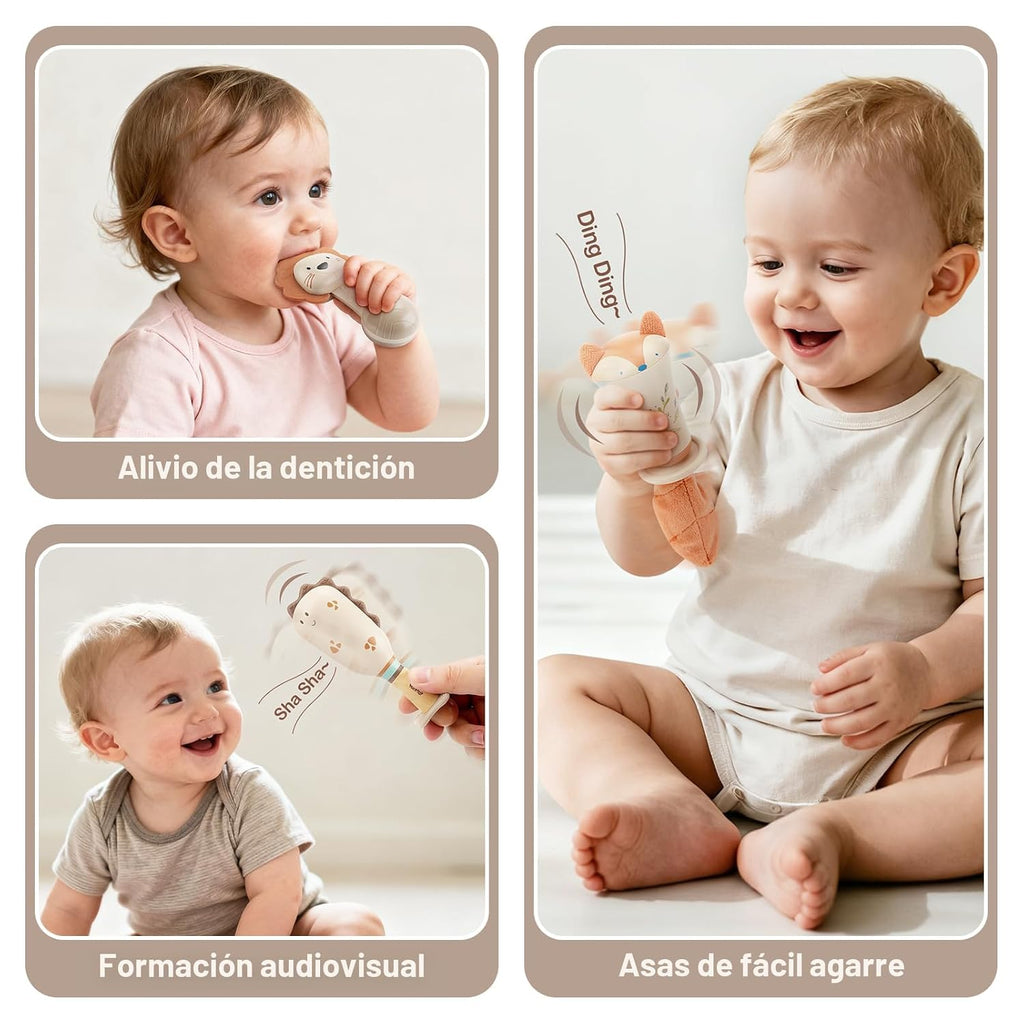 Sonajeros para bebés, juguetes de dentición de 3 a 6 meses, juguete...