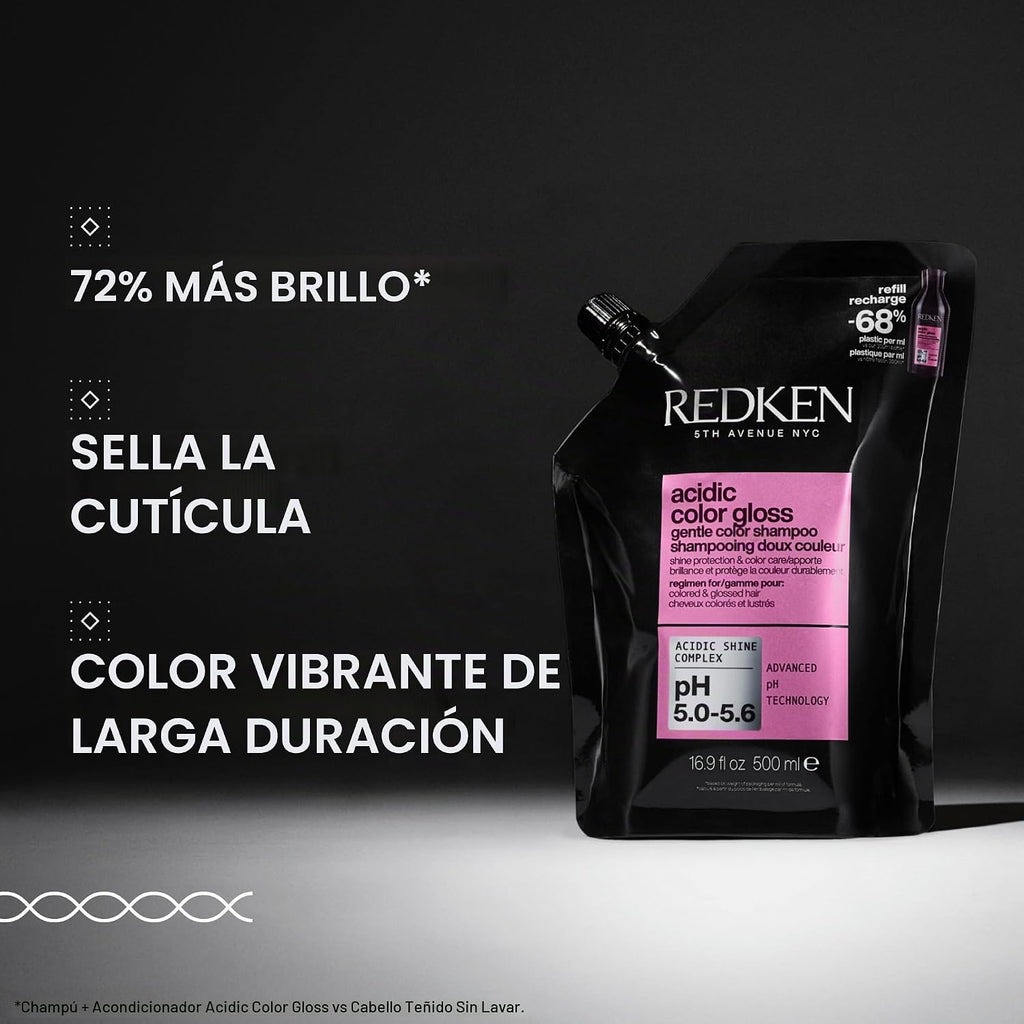 Redken Champú Acidic Color Gloss sin sulfatos para protección del c...