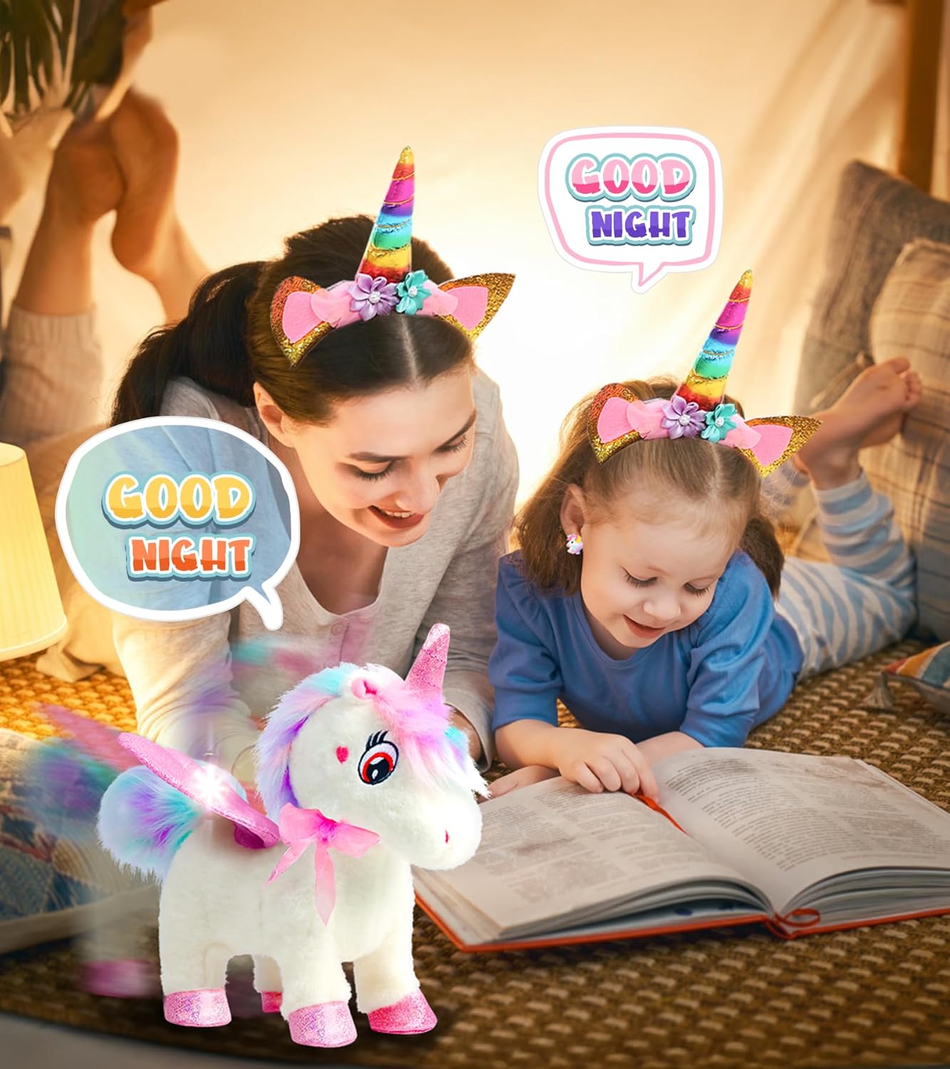 Juguetes de unicornio para niñas de 4 a 6 años, regalos de unicornio, juguete interactivo que camina, habla, canta, peluche de unicornio con control remoto para el cuidado de mascotas