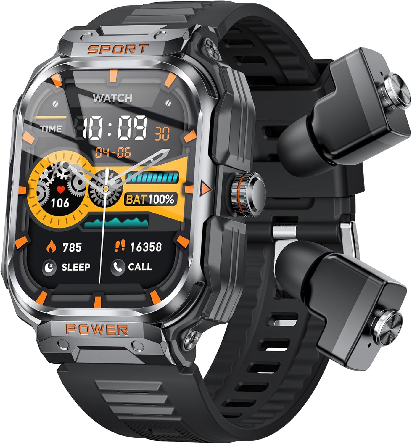 UYRGT Reloj inteligente militar con auriculares para hombres y muje...