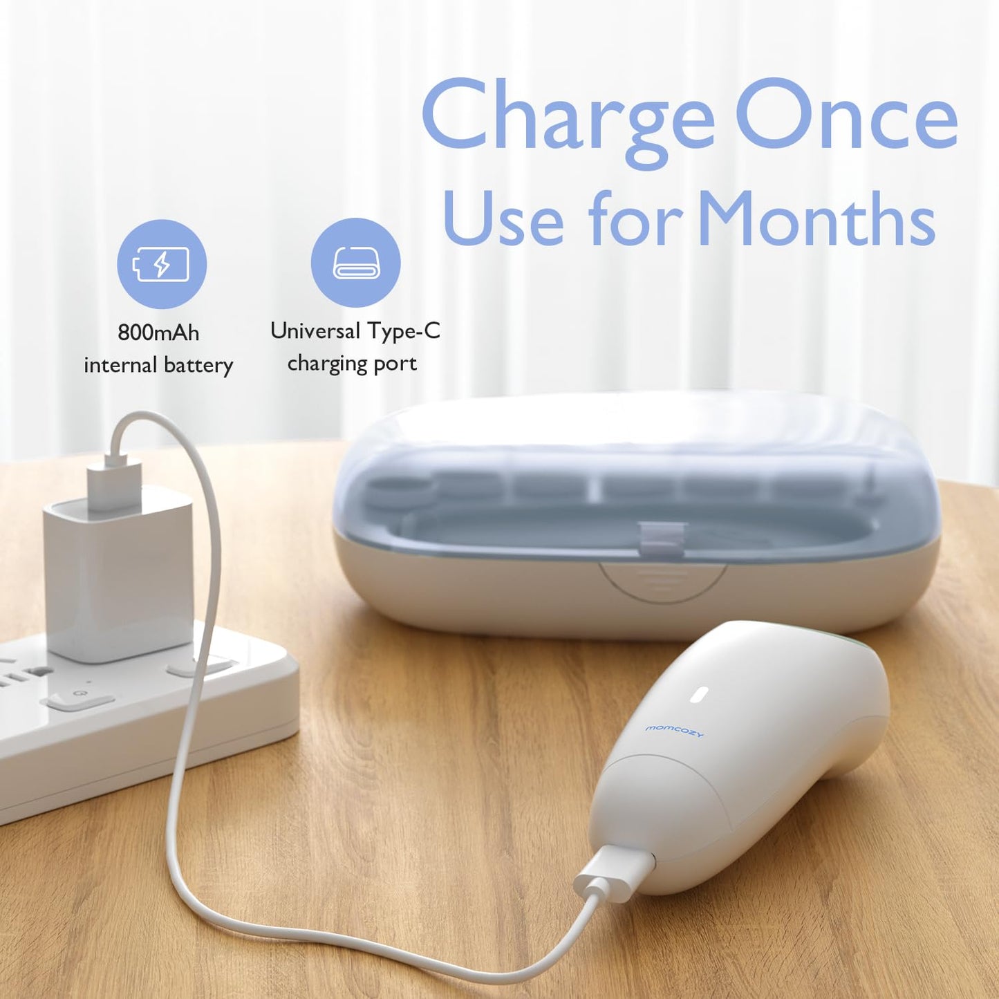 Momcozy Lima eléctrica de uñas para bebé, recortadora de uñas eléct...