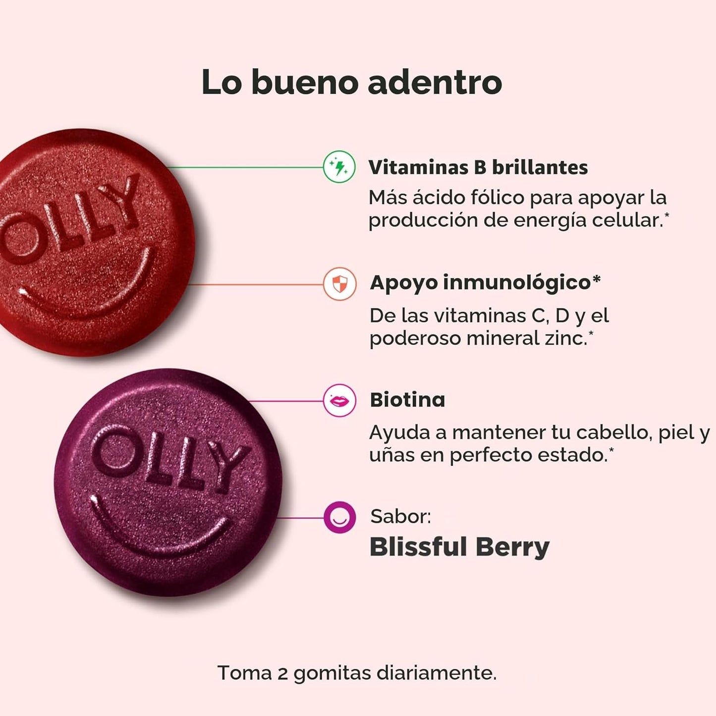 OLLY - Goma multivitamínica para mujer, salud general y apoyo inmun...