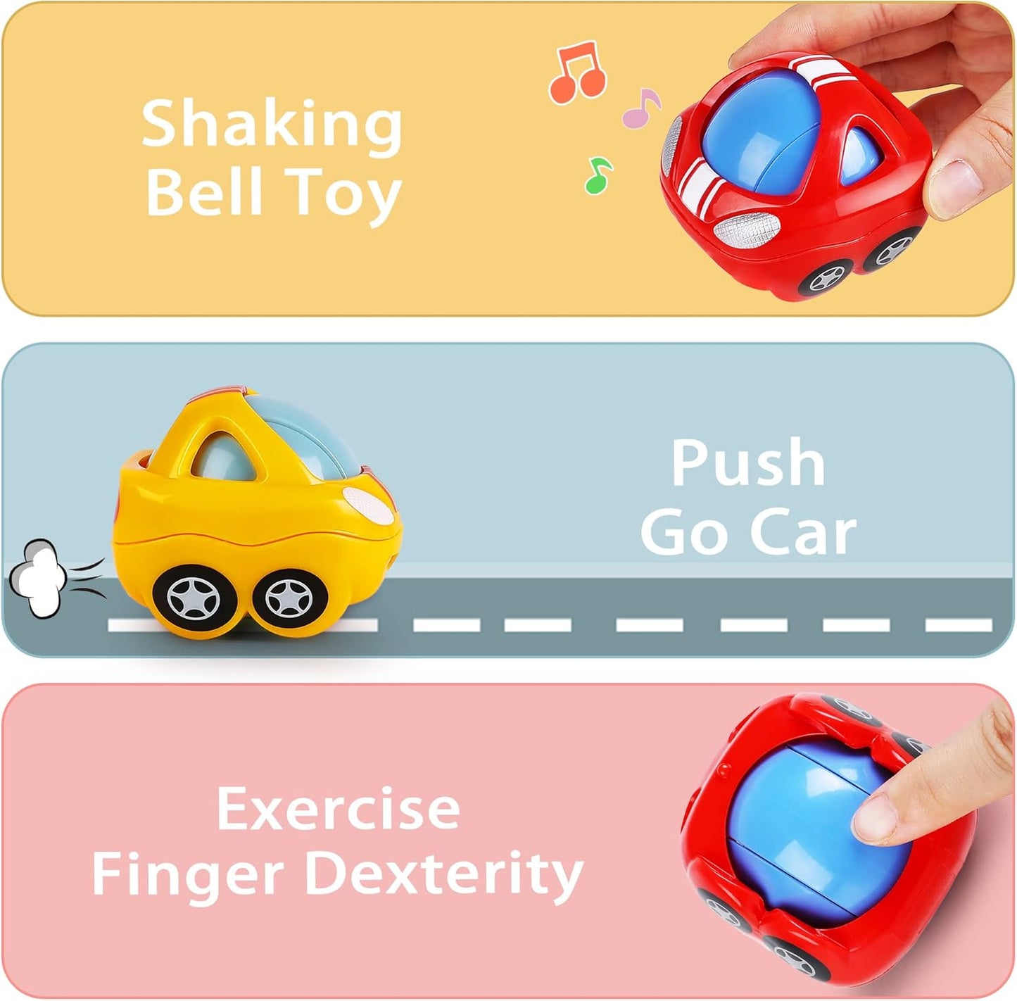 iPlay, iLearn Tren de juguete para bebés, autos suaves para niños de 6 a 12 meses, camión musical Push N Go, sonajero sensorial para niños pequeños, regalo de cumpleaños de bebés de 7, 8, 9, 10, 11,