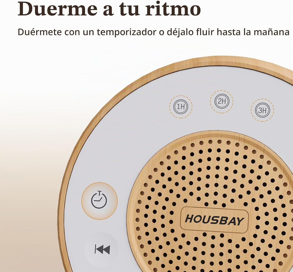HOUSBAY Máquina de sonido ruido blanco para dormir con grano de mad...