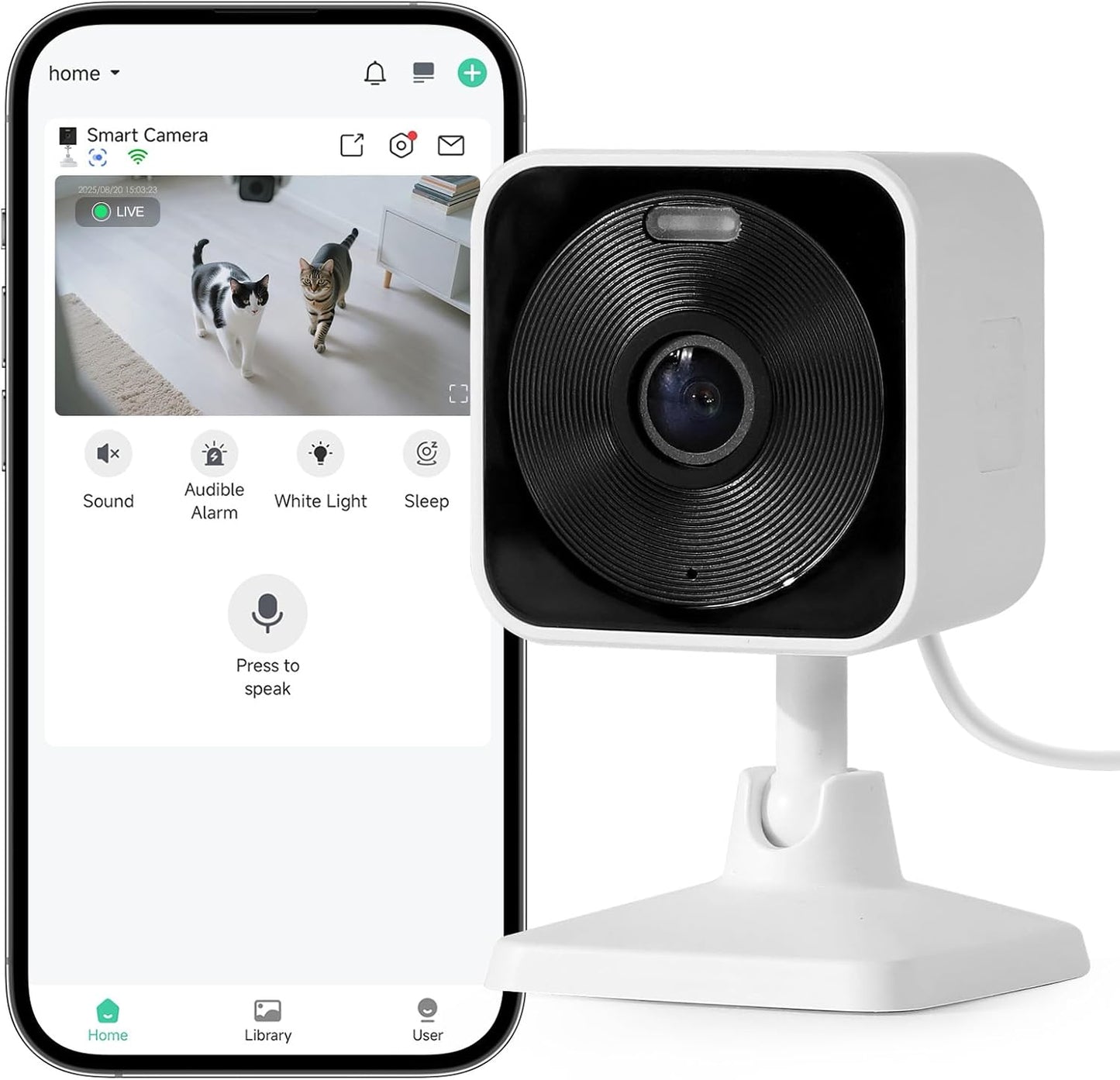 Lamlingo Cámara de seguridad para exteriores e interiores, cámara p...