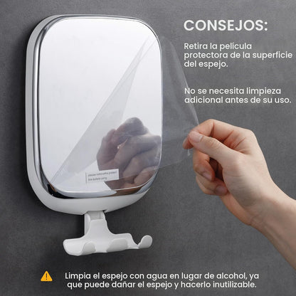 TAILI Espejo de ducha antivaho para afeitar, espejo de afeitado ant...