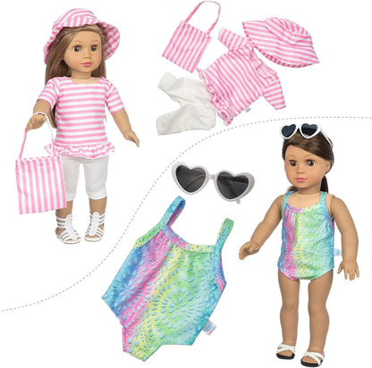 BDDOLL 23 piezas de ropa y accesorios de muñeca de 18 pulgadas para...