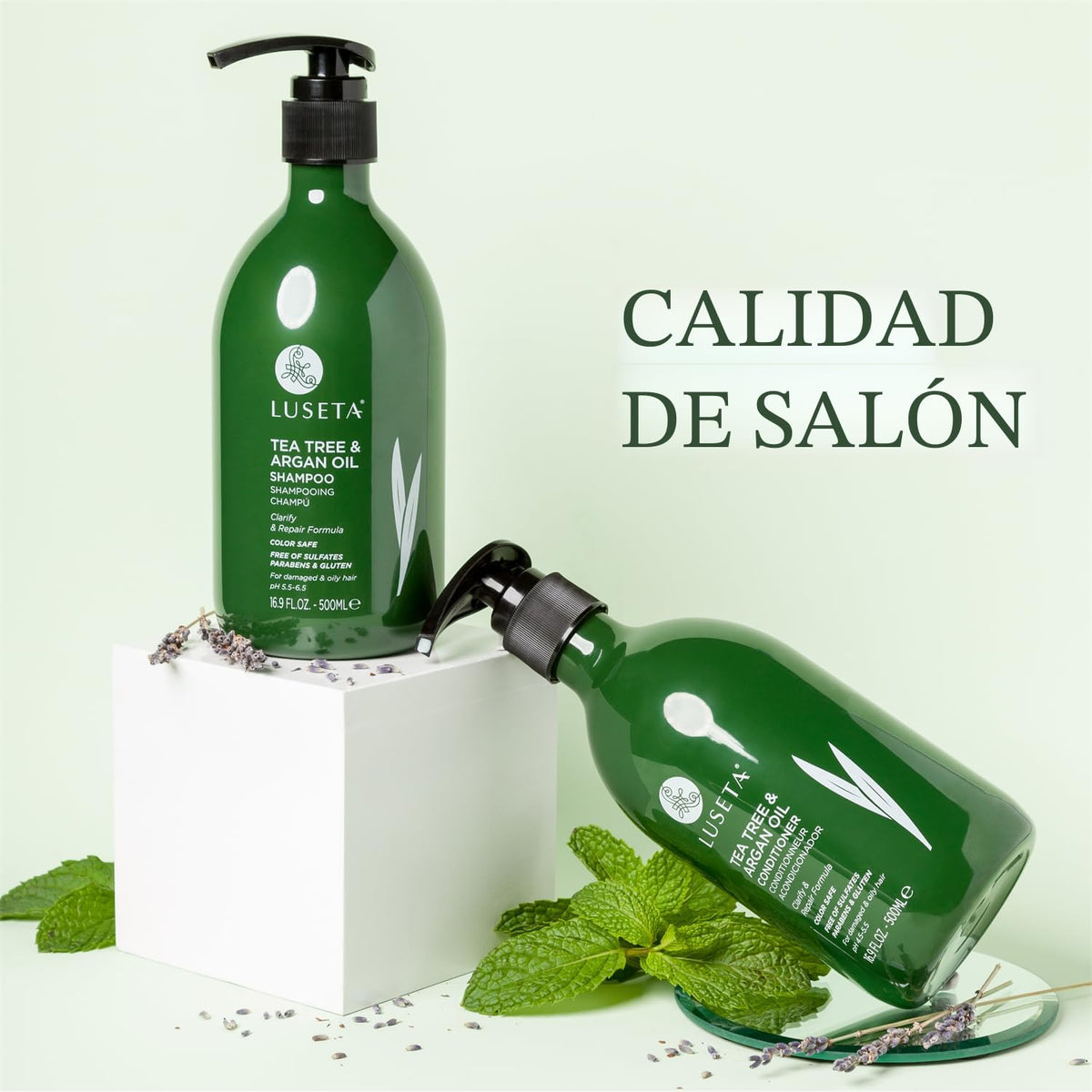 Champú desenredante de aceite de Argán y árbol de té, varios tamaños